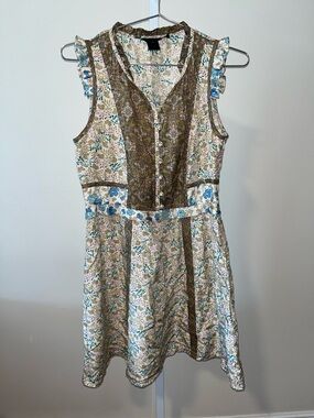 Marc By Marc Jacobs Vintage Silk Cream Floral Mix Print Dress